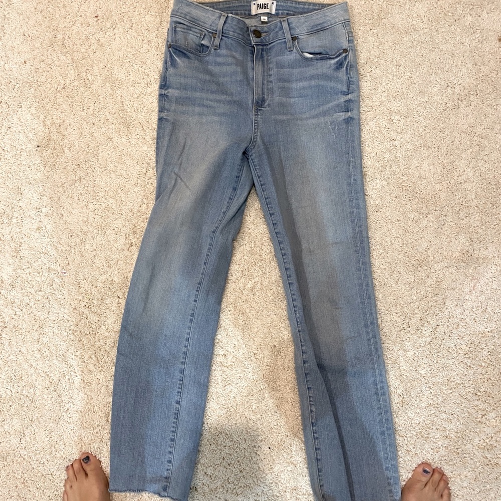 PAIGE Straight Leg Light Wash Jeans